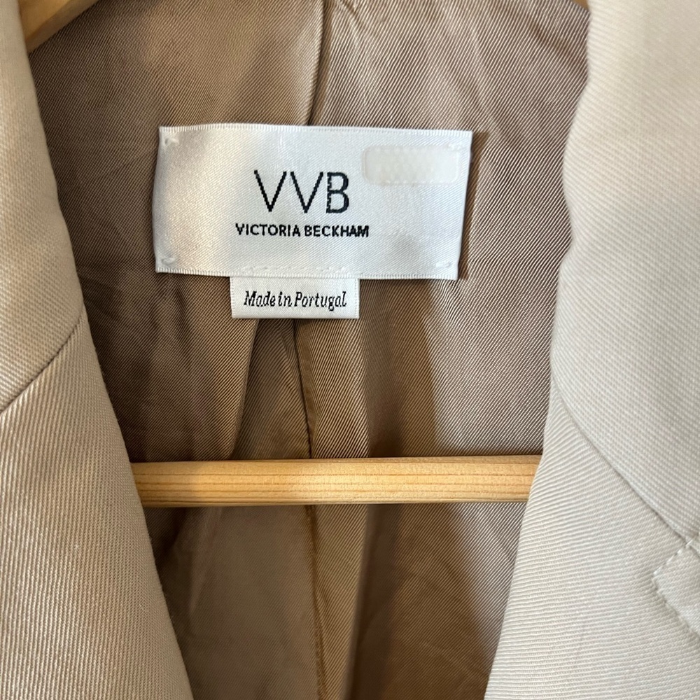 Victoria Beckham Oversized Wool Blazer Beige Size 2 - Picture 8 of 14